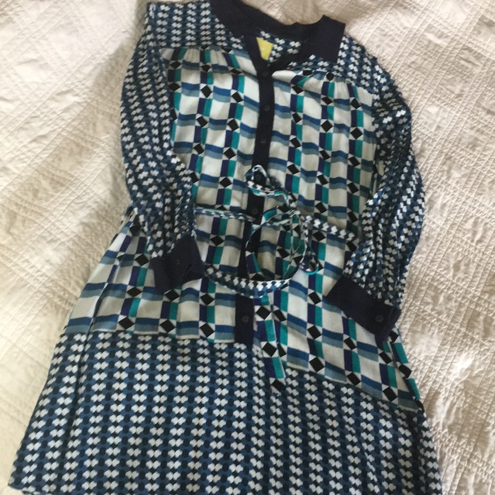 Multi print collared dress